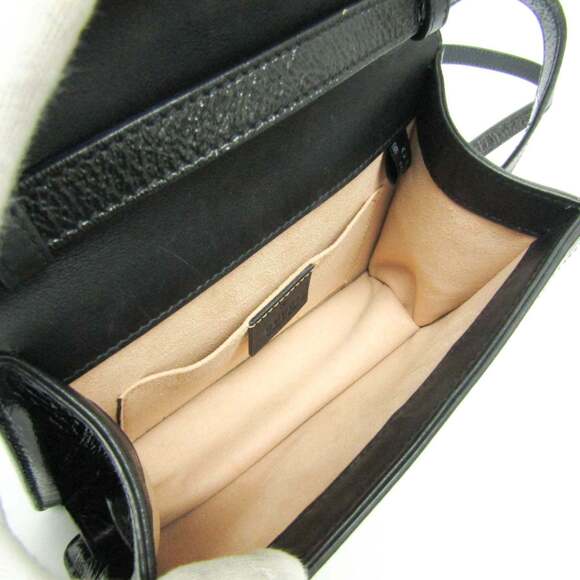 GUCCI Black Leather Sylvie Shoulder Bag - Picture 3 of 12